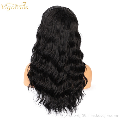 Vigorous Long Fashion Lose Wave Extensions Hair Wholesale Premium Heat Resistant Cheap Synthetic Fiber Wigs with Bangs Cosplay